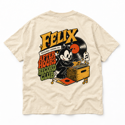 After Hours T-Shirt back design, laid flat on white surface