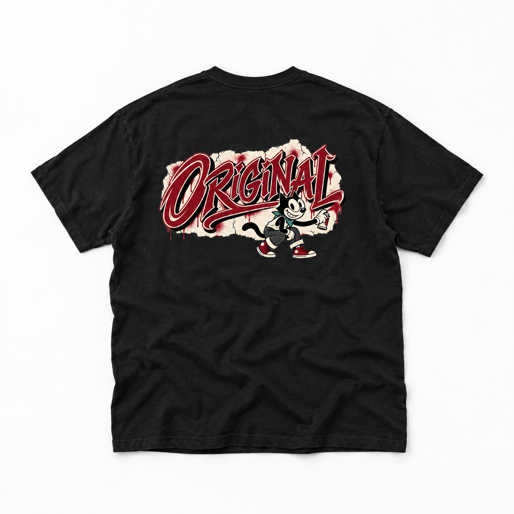 Wall Art T-Shirt back design, laid flat on white surface